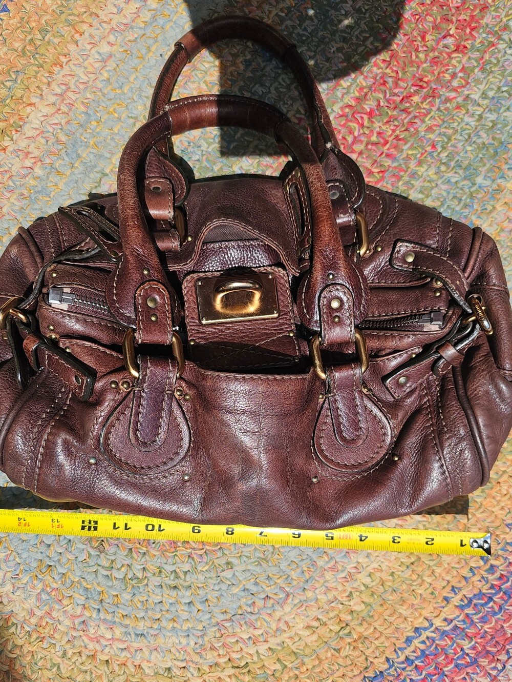 Chloé 🦄 Cherry Oxblood 2006 Paddington Leather Satchel Gold Brass Hardware